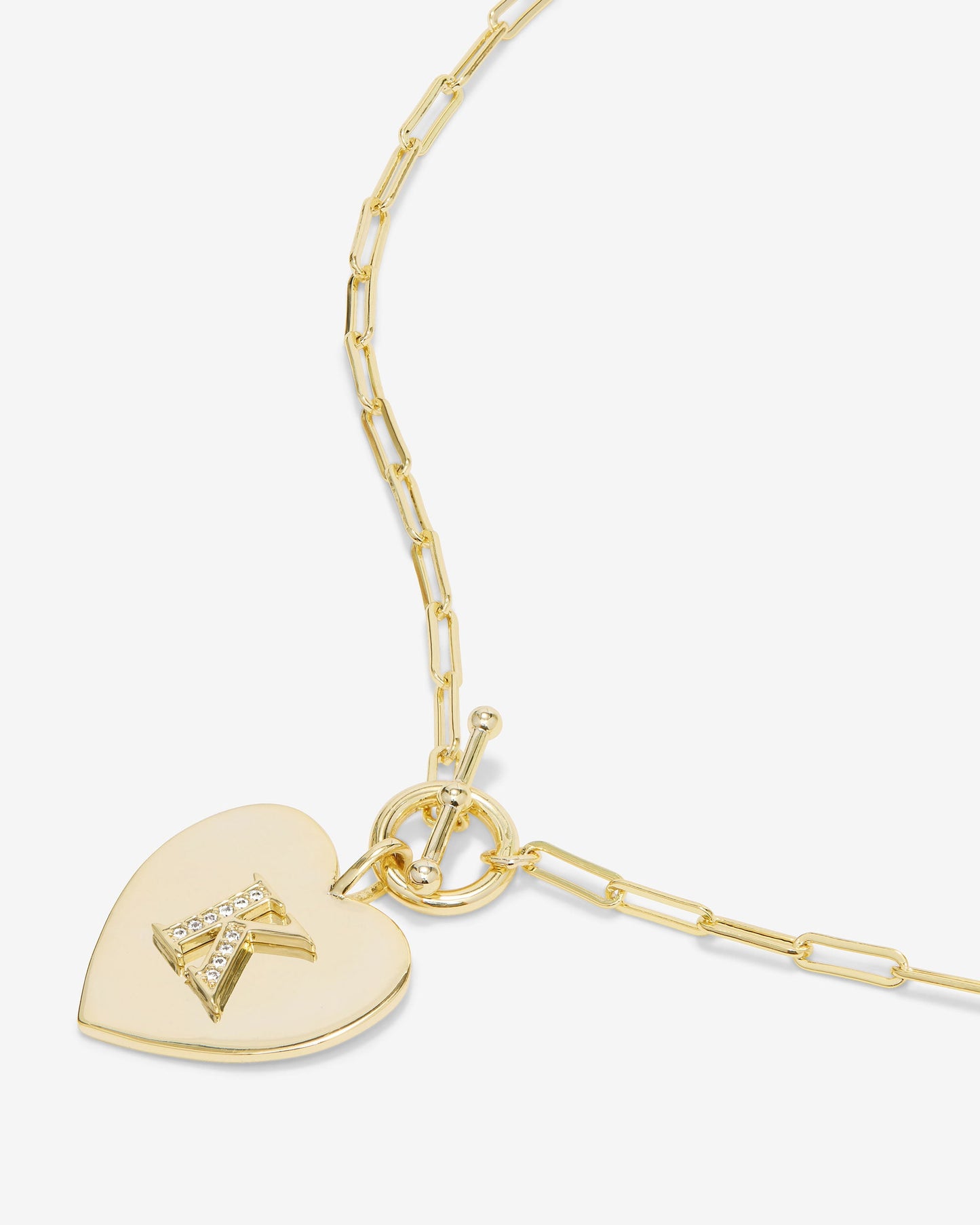 Love Letters Heart Necklace - Gold|White Diamondettes