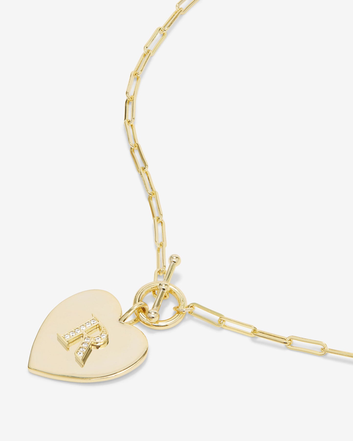 Love Letters Heart Necklace - Gold|White Diamondettes