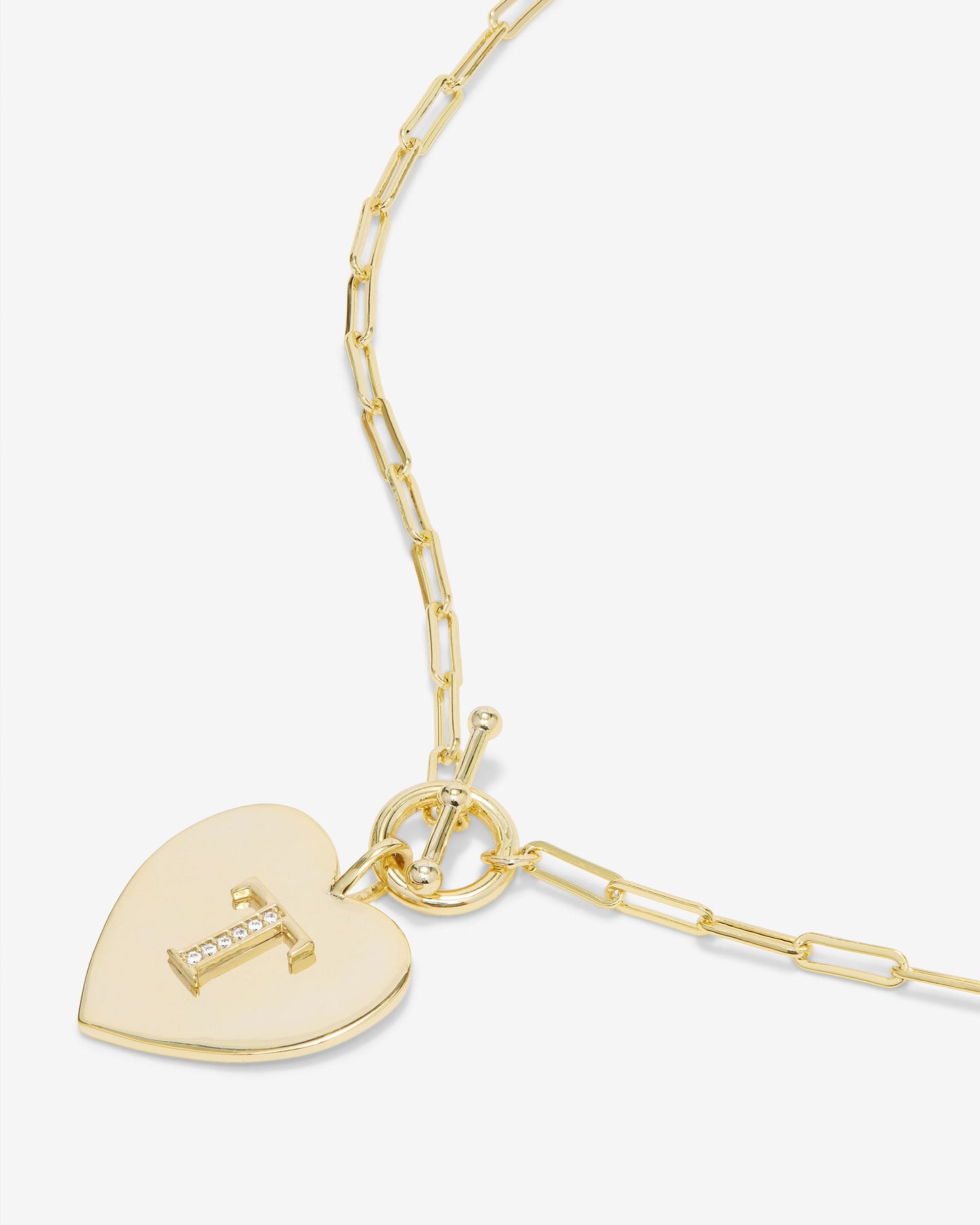 Love Letters Heart Necklace - Gold|White Diamondettes