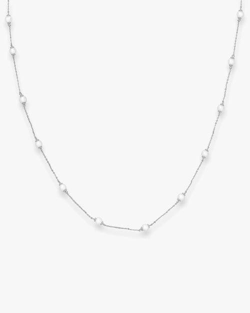 Perfect Pearl Infinity Necklace - Silver
