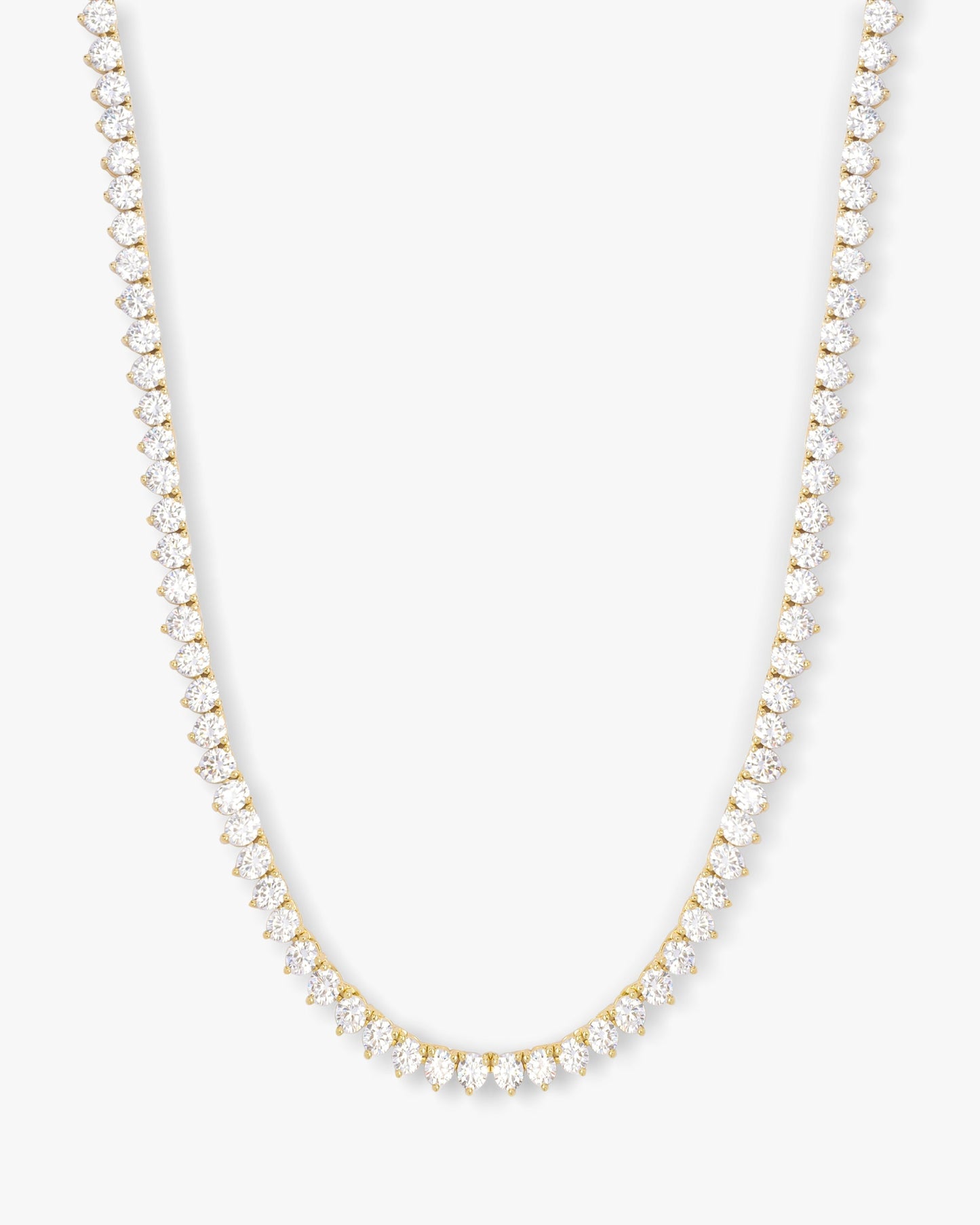 Not Your Basic Tennis Necklace 4mm - Gold|White Diamondettes