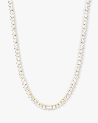 Not Your Basic Tennis Necklace 4mm - Gold|White Diamondettes