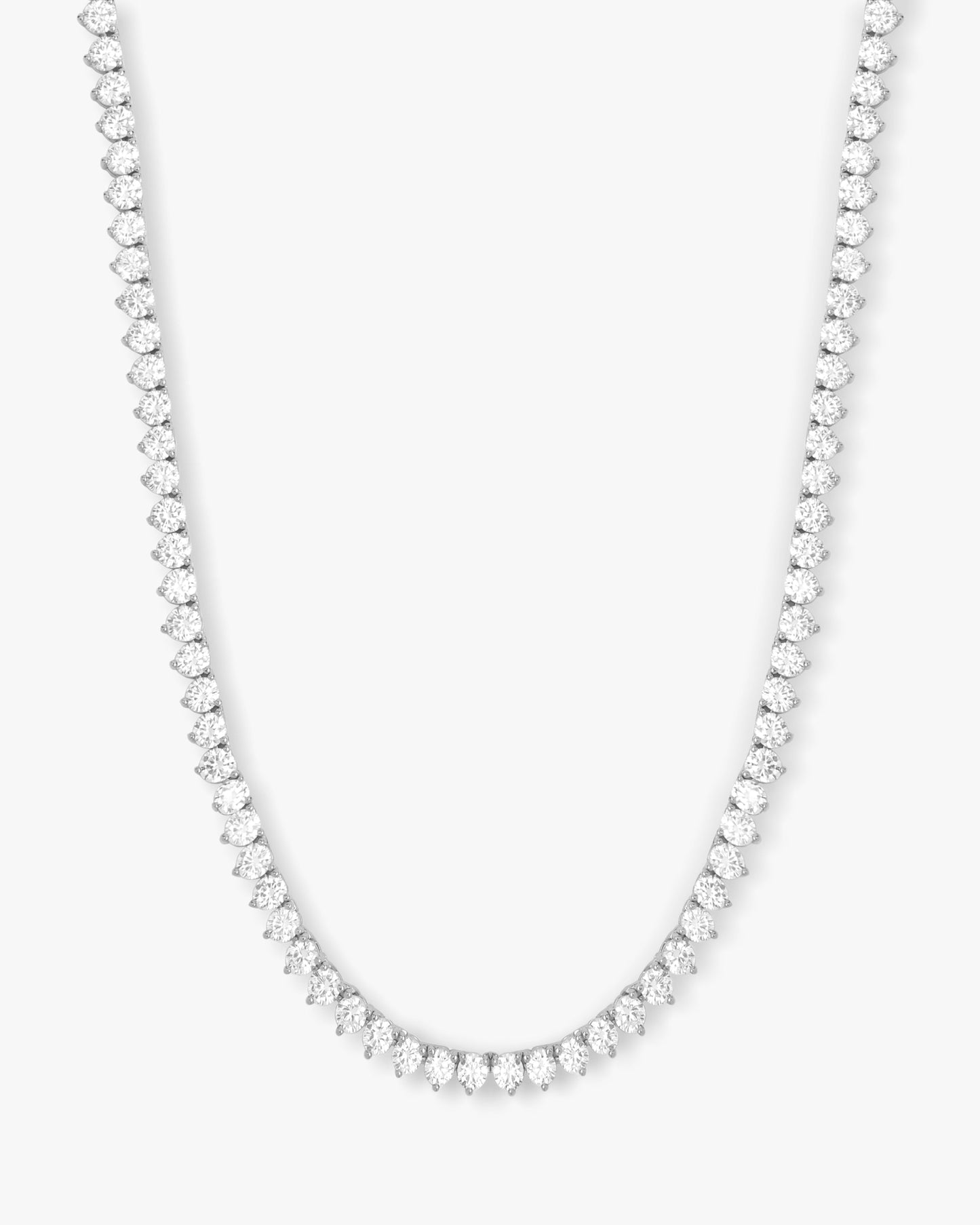 Not Your Basic Tennis Necklace 4mm - Silver|White Diamondettes