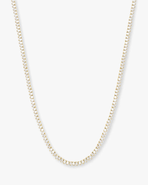 Not Your Basic Tennis Necklace 2mm - Gold|White Diamondettes