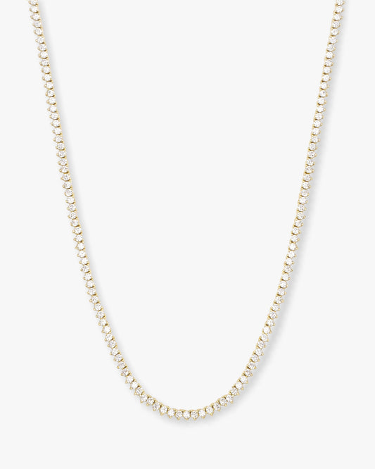 Not Your Basic Tennis Necklace 2mm - Gold|White Diamondettes