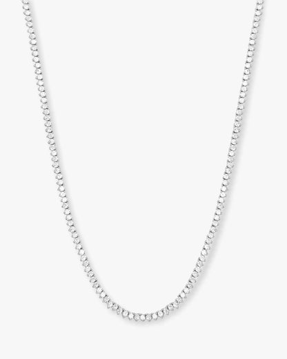 Not Your Basic Tennis Necklace 2mm - Silver|White Diamondettes