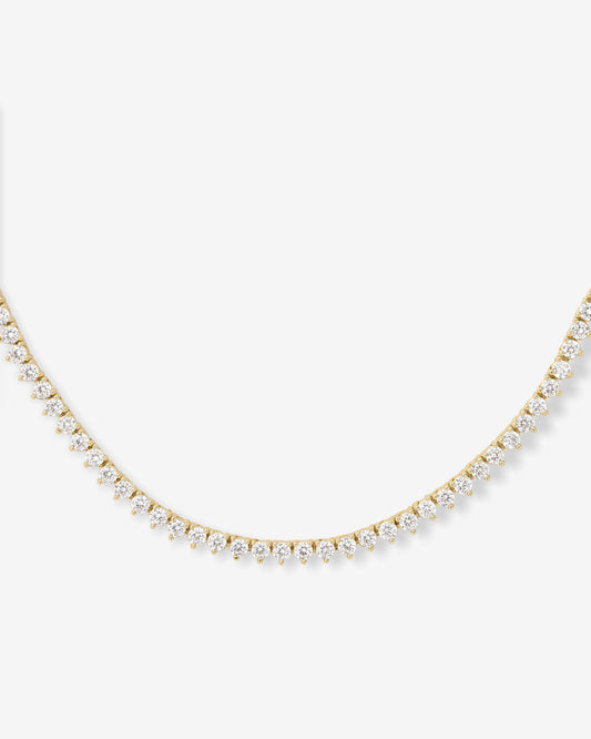 Not Your Basic Tennis Choker 3mm - Gold|White Diamondettes