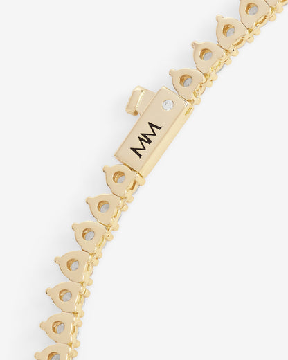 Not Your Basic Graduated Tennis Necklace - Gold|White Diamondettes