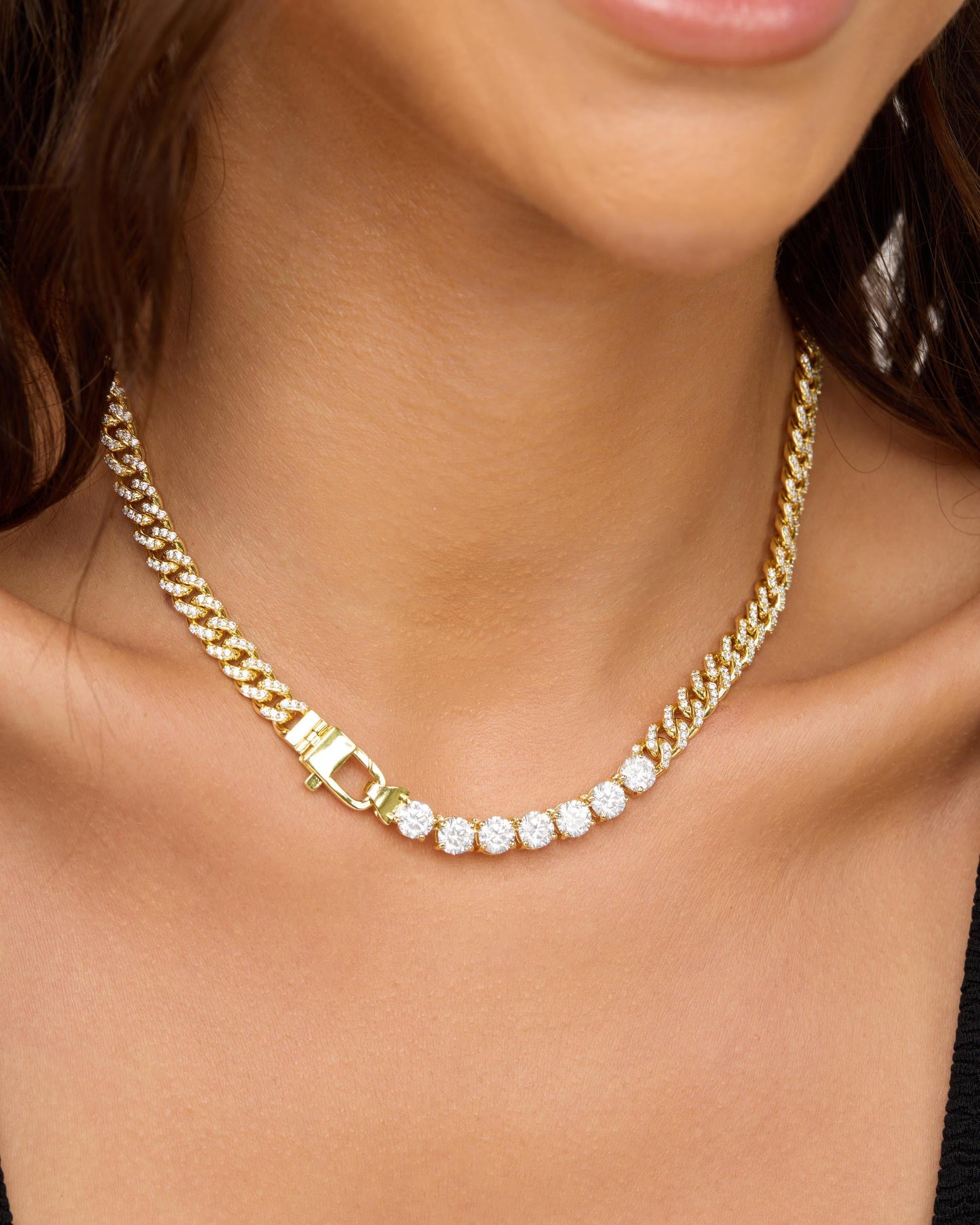 Pavé Julian Loves Diamonds Necklace 6.8mm - Gold|White Diamondettes