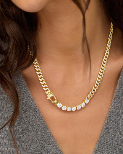 Pavé Julian Loves Diamonds Necklace 6.8mm - Gold|White Diamondettes