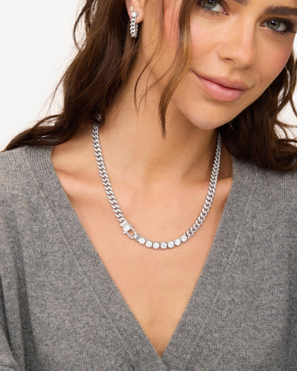 Pavé Julian Loves Diamonds Necklace 6.8mm - Silver|White Diamondettes