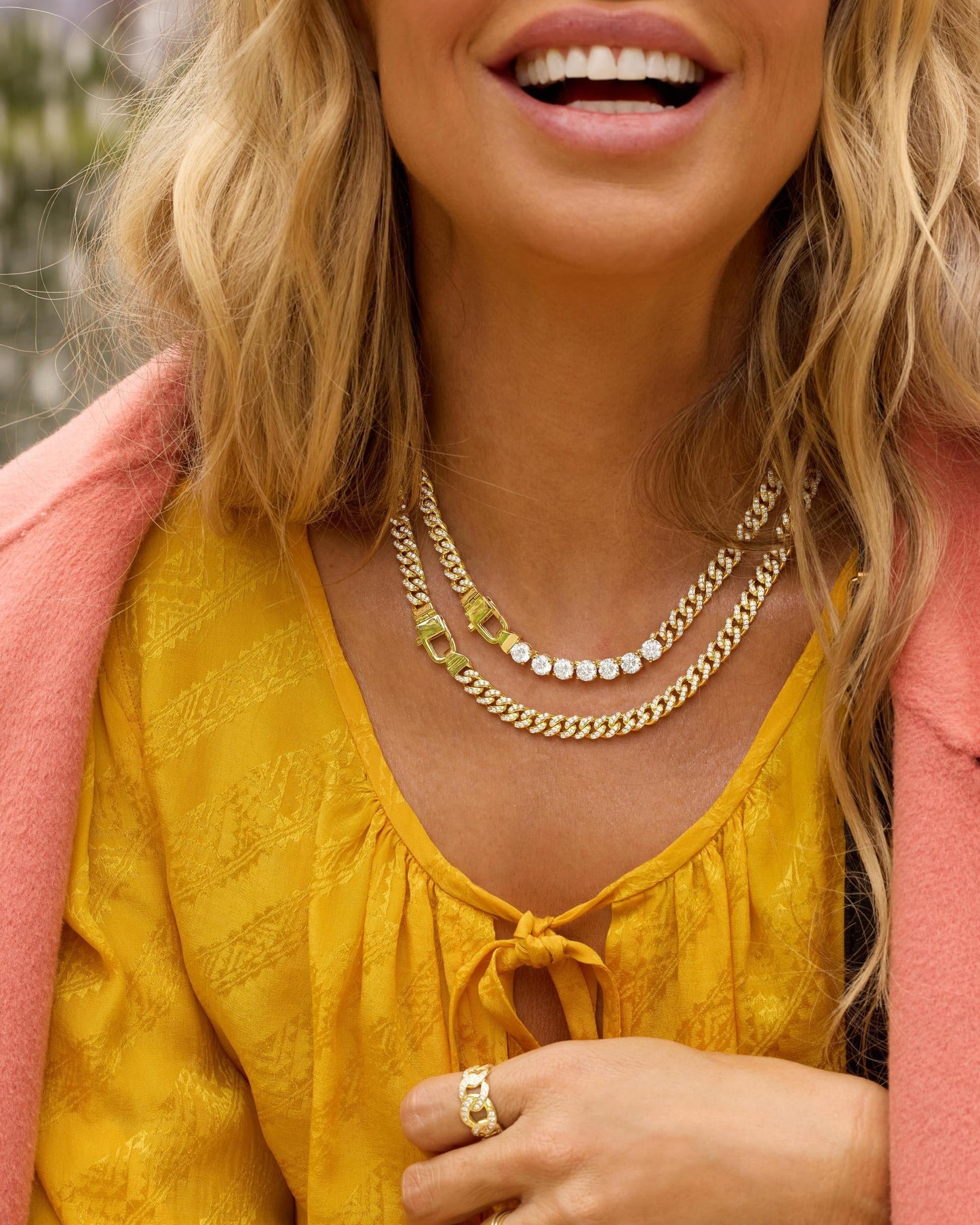 Pavé Julian Loves Diamonds Necklace 6.8mm - Gold|White Diamondettes
