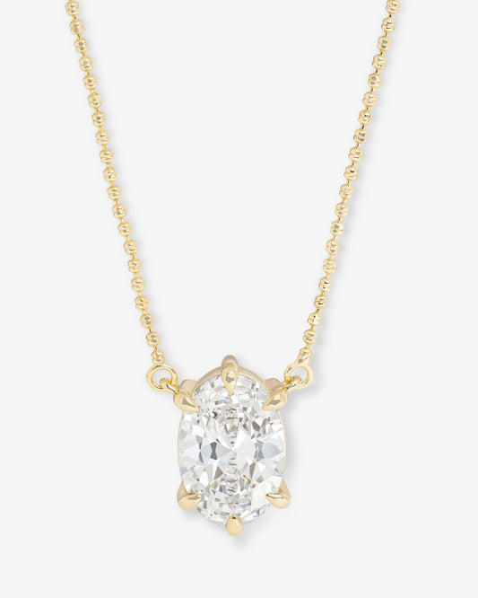 She's on Point Necklace - Gold|White Diamondettes
