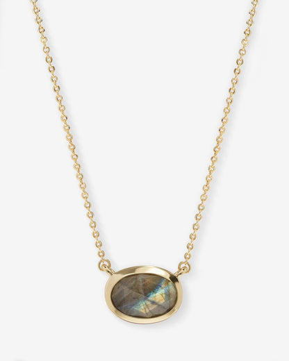 She's a Boss Pendant Necklace - Gold|Labradorite