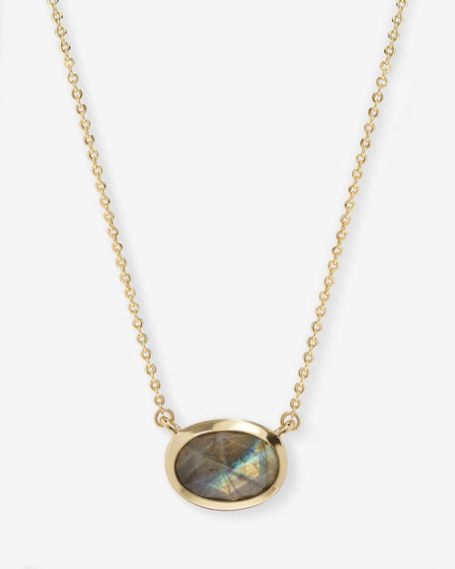 She's a Boss Pendant Necklace - Gold|Labradorite