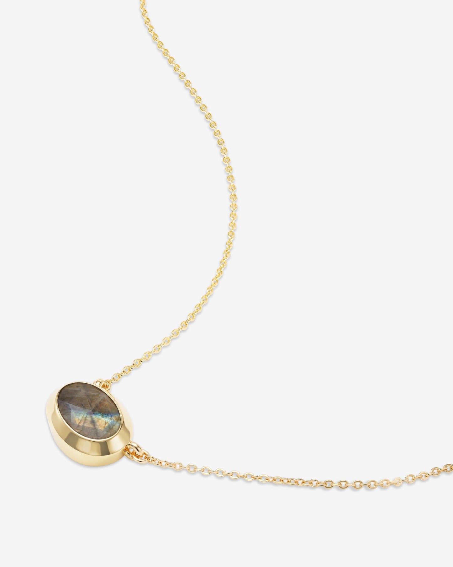 She's a Boss Pendant Necklace - Gold|Labradorite