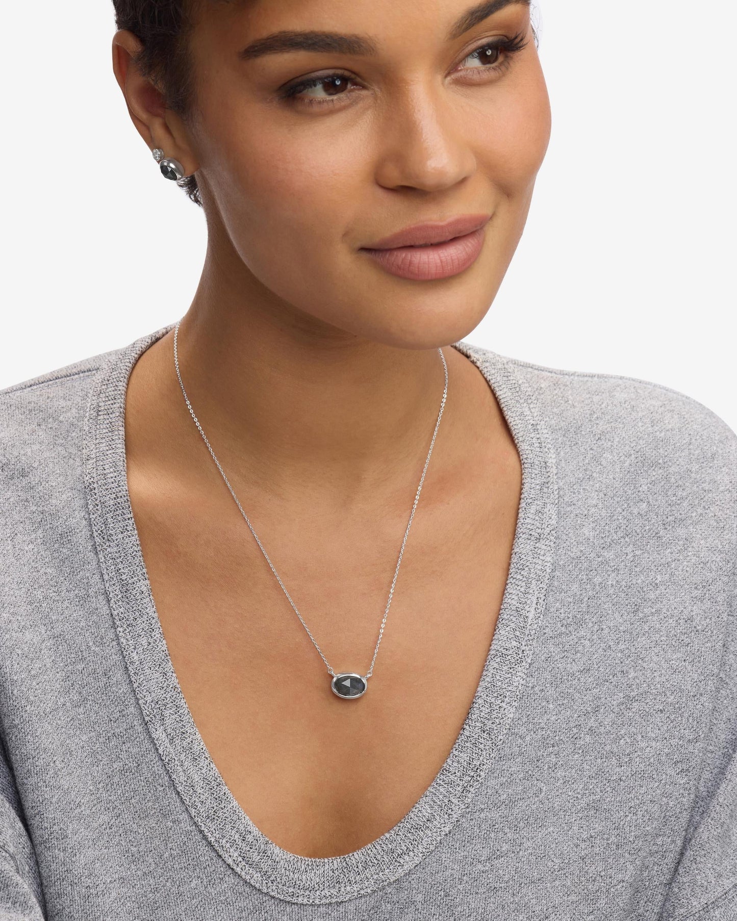 She's a Boss Pendant Necklace - Silver|Labradorite