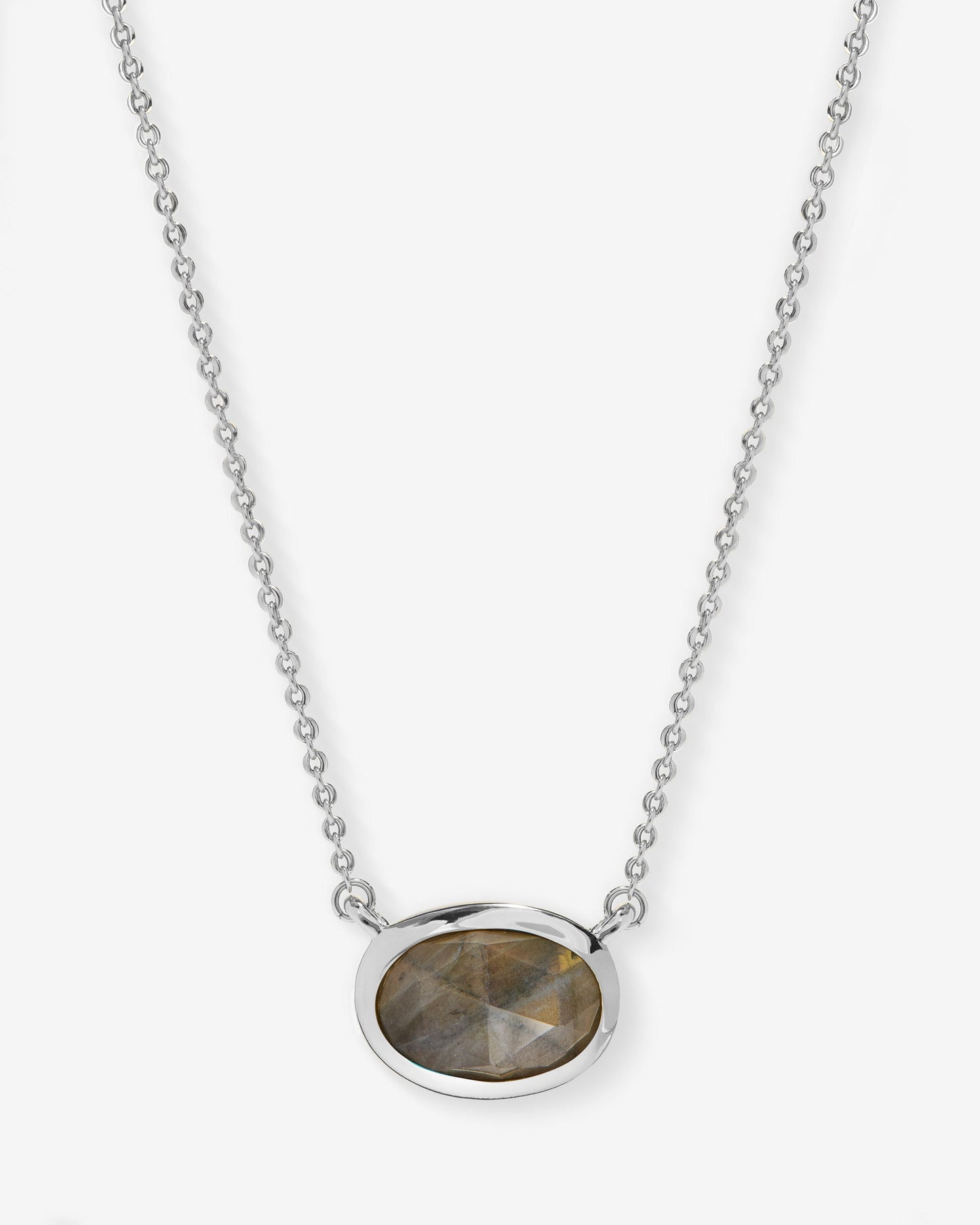 She's a Boss Pendant Necklace - Silver|Labradorite