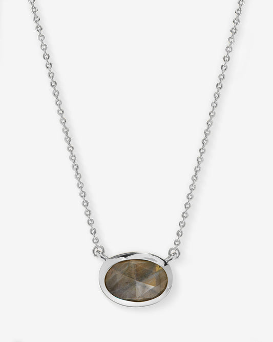 She's a Boss Pendant Necklace - Silver|Labradorite