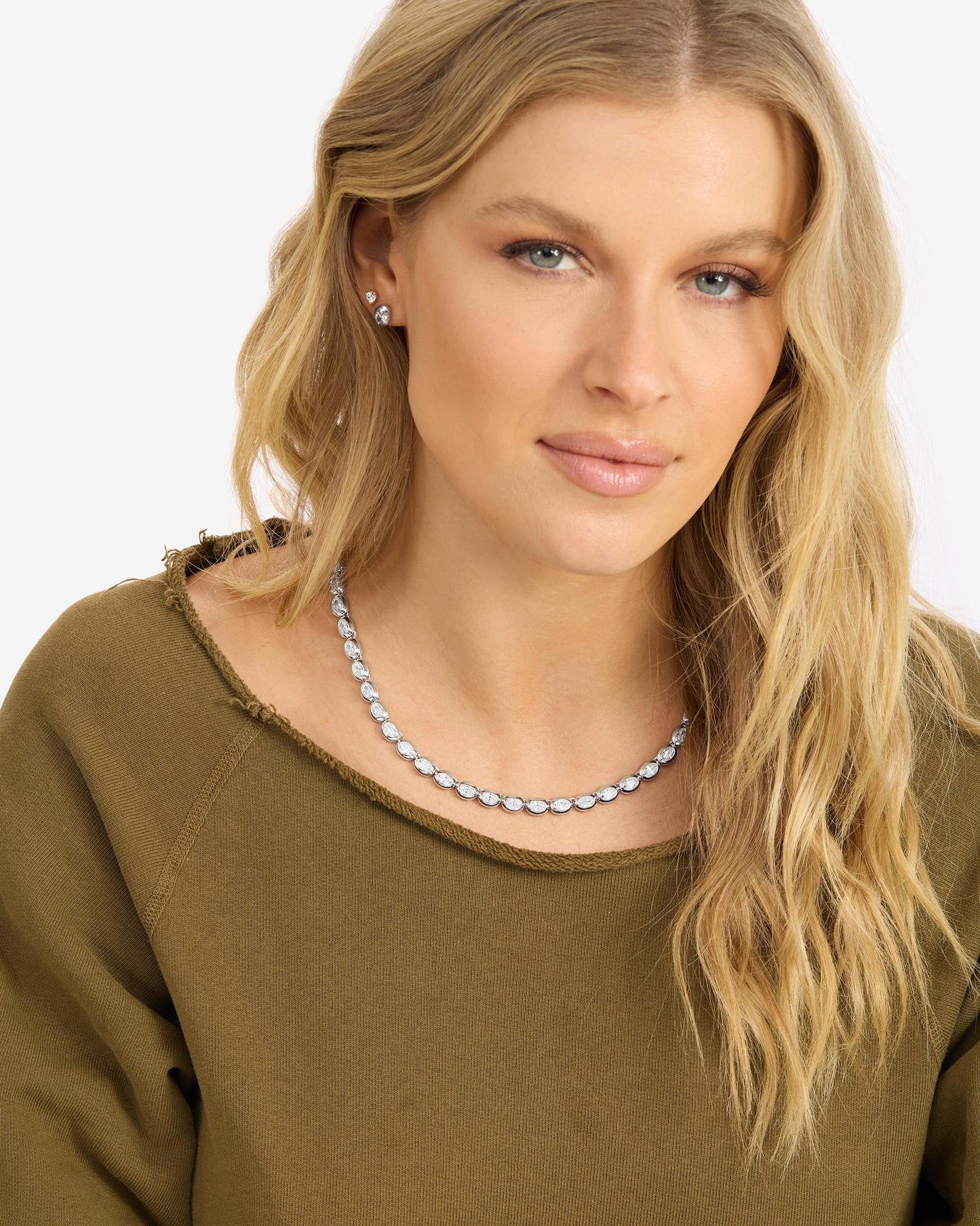 She's a Boss Tennis Necklace 4mm - Silver|White Diamondettes