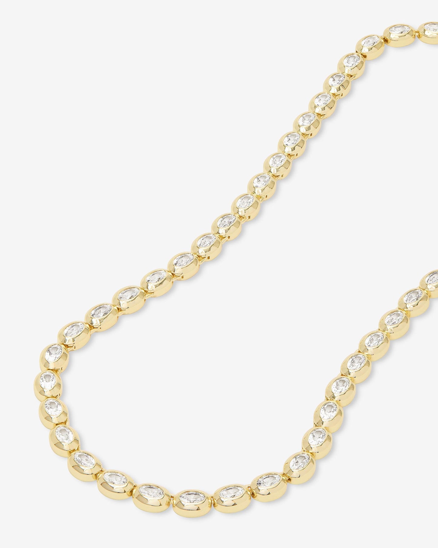 She's a Boss Tennis Necklace 4mm - Gold|White Diamondettes