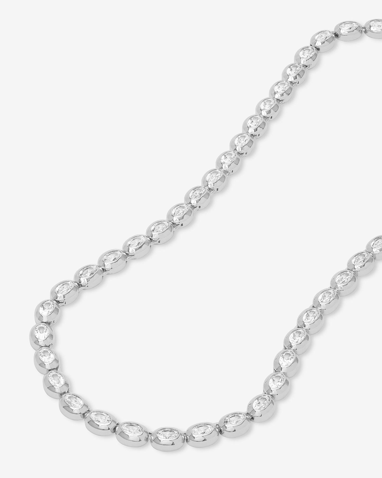 She's a Boss Tennis Necklace 4mm - Silver|White Diamondettes
