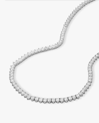 Not Your Basic Tennis Necklace 4mm - Silver|White Diamondettes