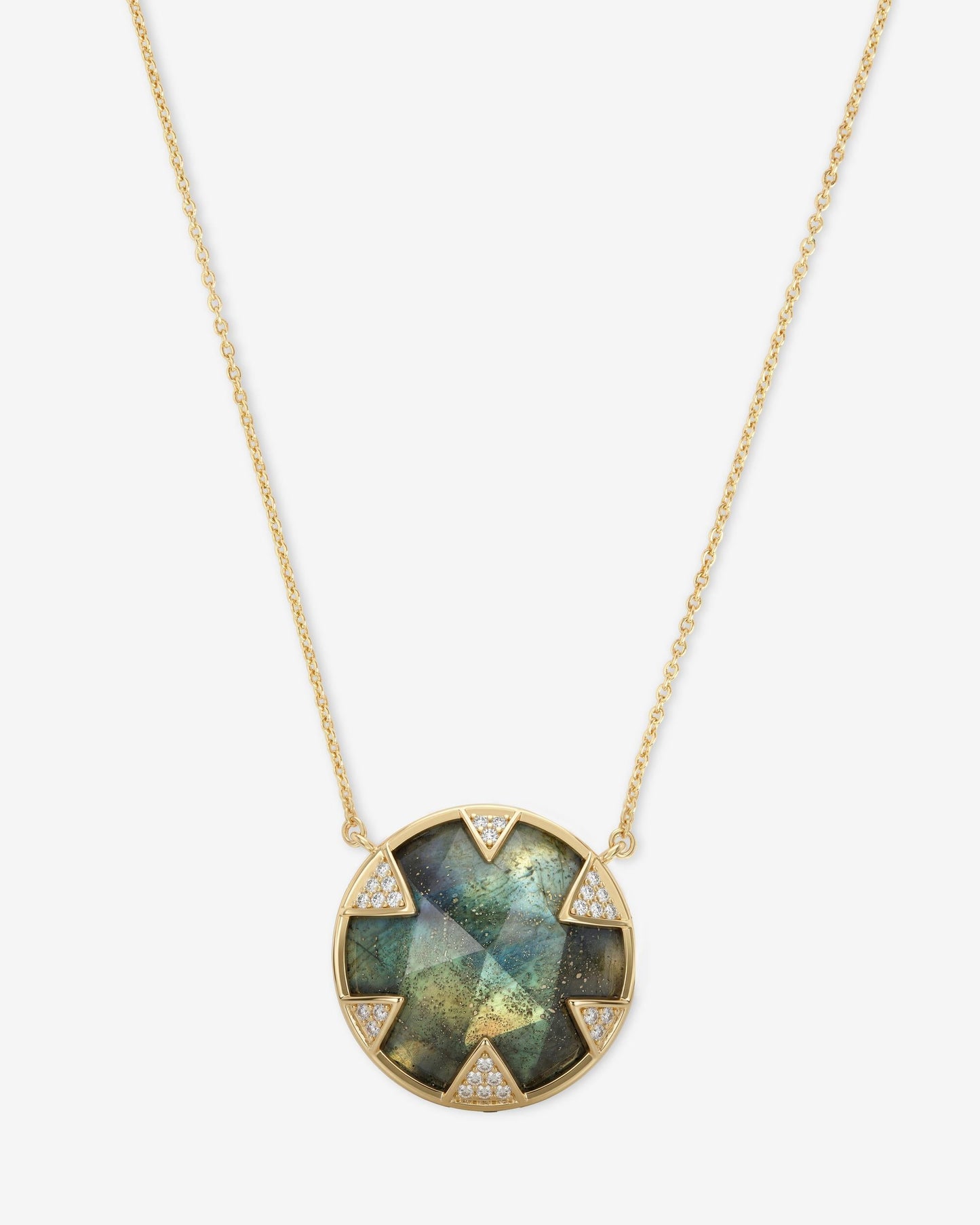 Tessa Necklace 24mm - Gold|Labradorite