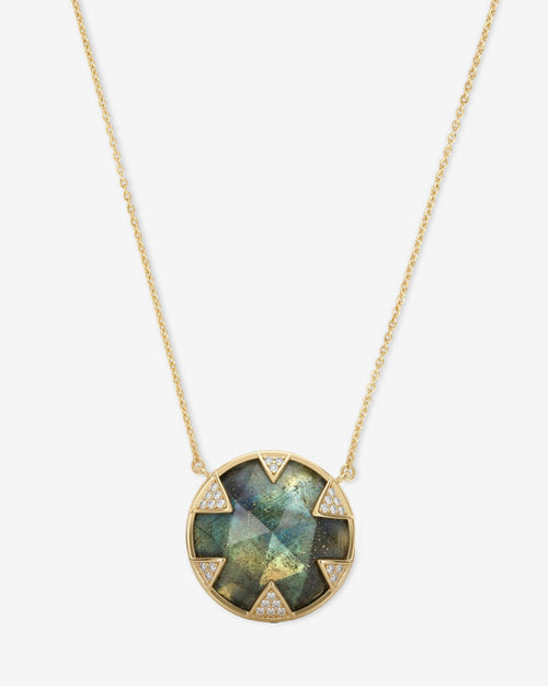 Tessa Necklace 24mm - Gold|Labradorite