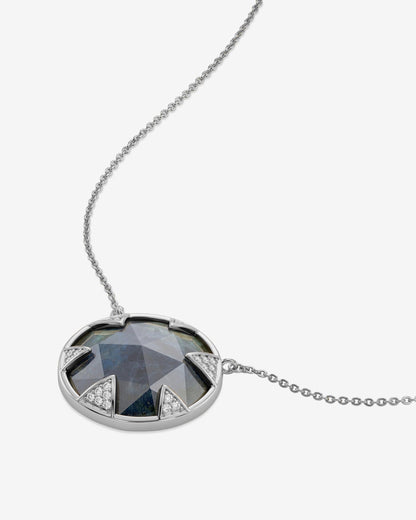Tessa Necklace 24mm - Silver|Labradorite