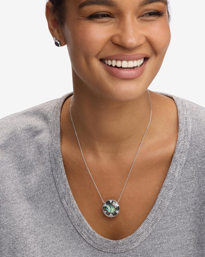Tessa Necklace 24mm - Silver|Labradorite
