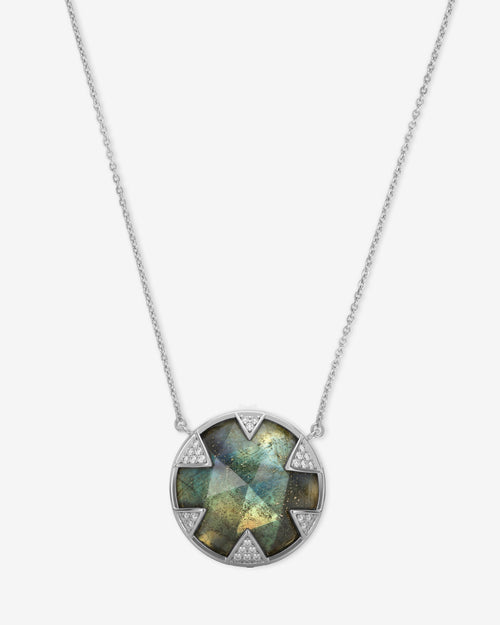Tessa Necklace 24mm - Silver|Labradorite