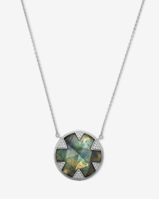 Tessa Necklace 24mm - Silver|Labradorite