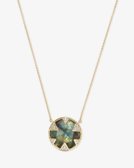 Tessa Necklace 16mm - Gold|Labradorite
