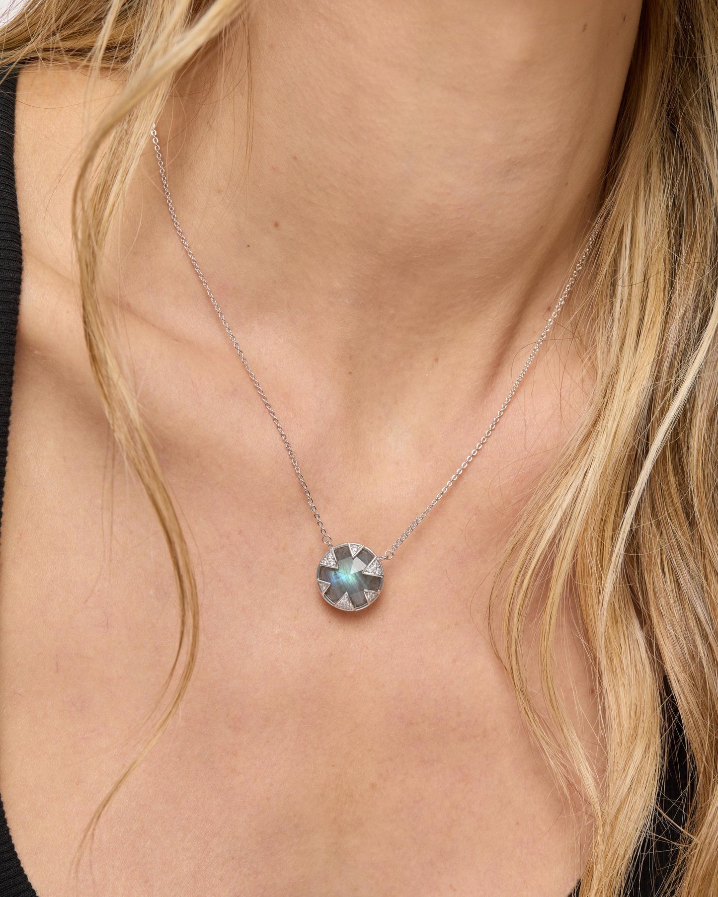 Tessa Necklace 16mm - Silver|Labradorite