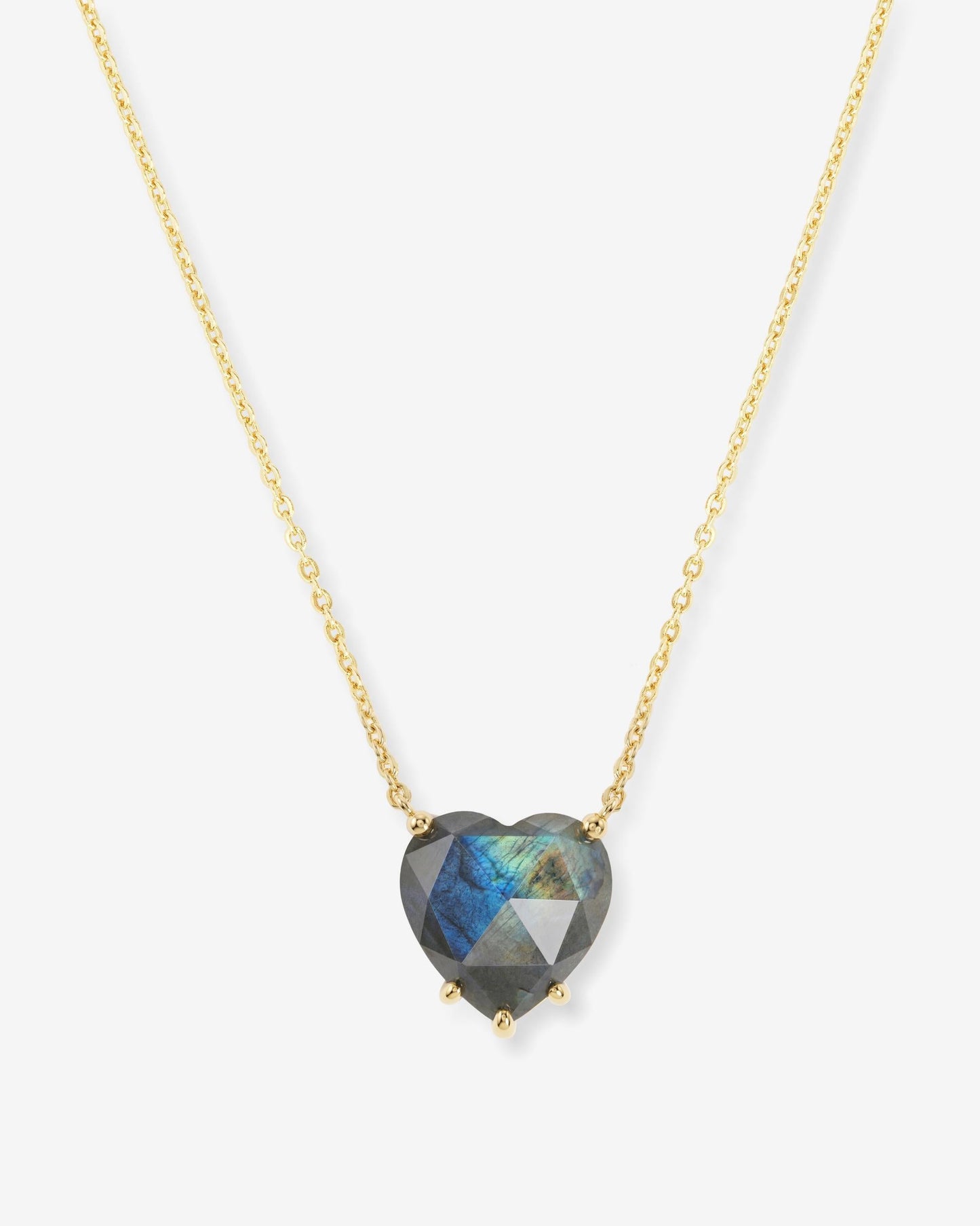 The Allison Heart Necklace - Gold|Labradorite