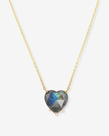 The Allison Heart Necklace - Gold|Labradorite