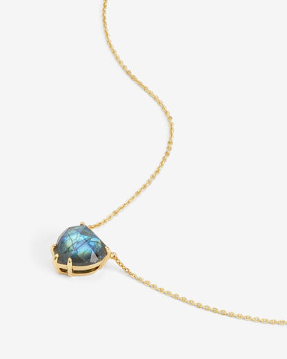 The Allison Heart Necklace - Gold|Labradorite