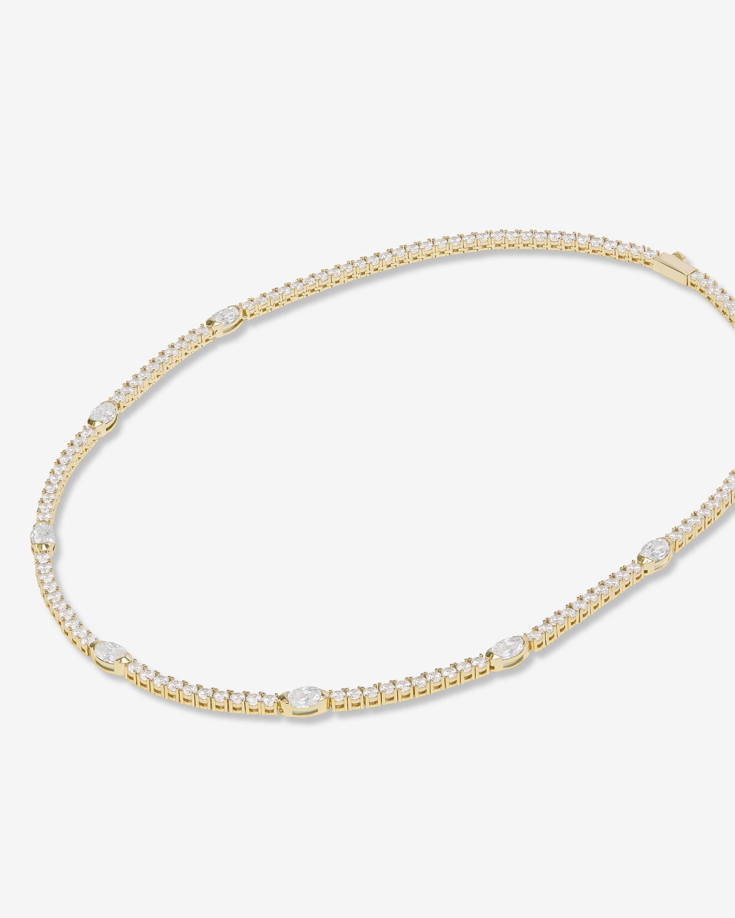 The Maven Tennis Necklace 3mm - Gold|White Diamondettes