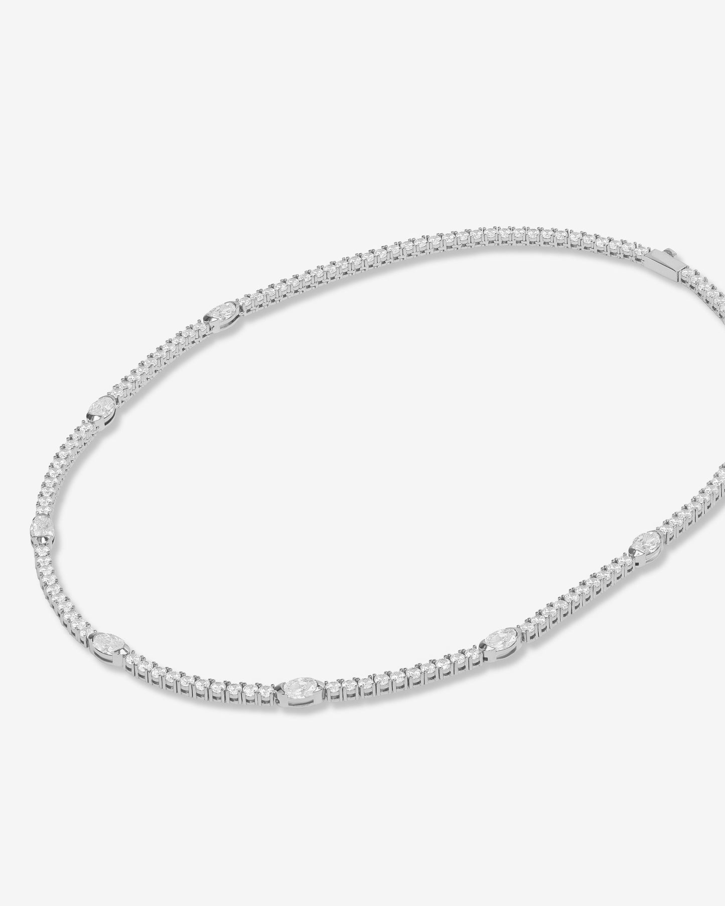 The Maven Tennis Necklace 3mm - Silver|White Diamondettes