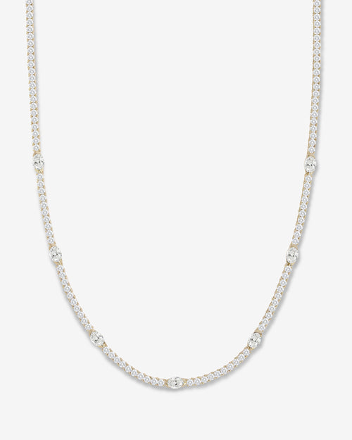 The Maven Tennis Necklace 3mm - Gold|White Diamondettes