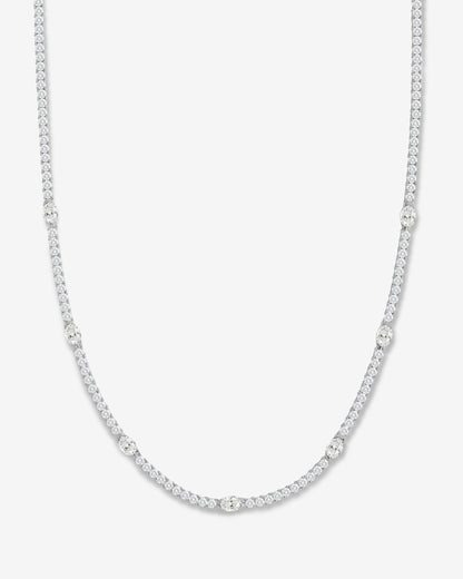 The Maven Tennis Necklace 3mm - Silver|White Diamondettes