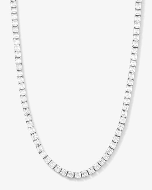 The Queen's Tennis Necklace 5mm - Silver|White Diamondettes