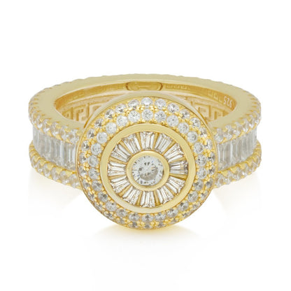 Baguette-Cut Cluster Ring