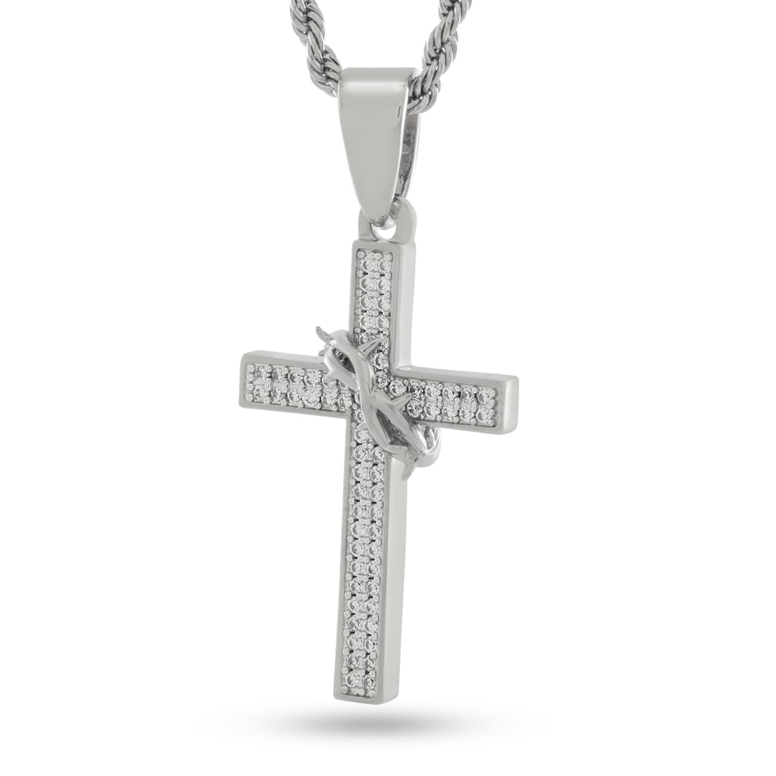 Crown of Thorns Wrapped Cross Necklace