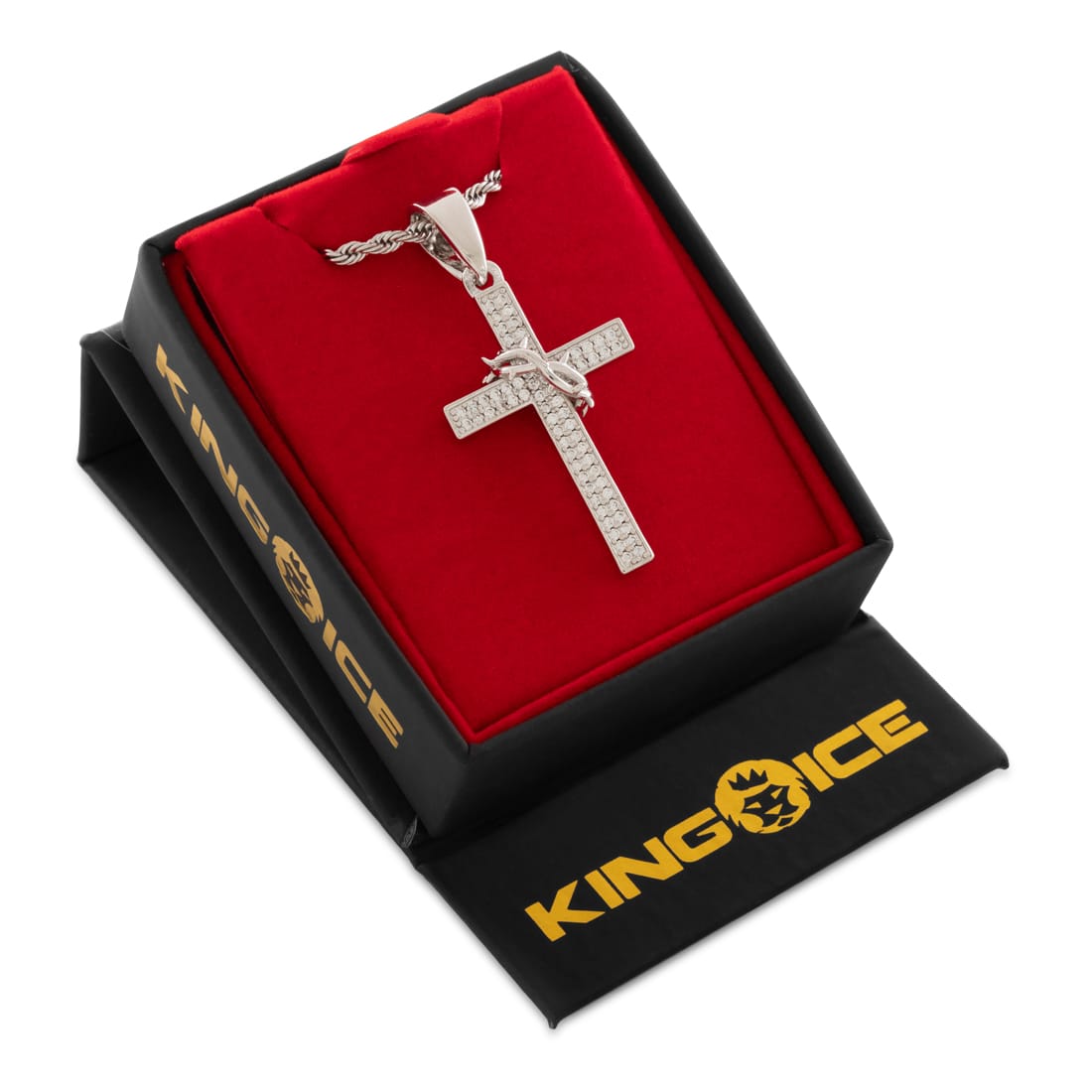 Crown of Thorns Wrapped Cross Necklace