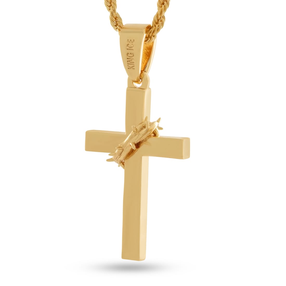 Crown of Thorns Wrapped Cross Necklace