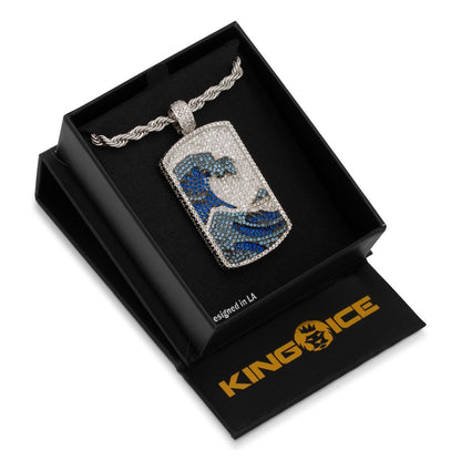 Great Wave Dog Tag Necklace