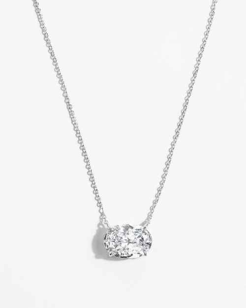 Hello Gorgeous! Necklace - Silver|White Diamondettes