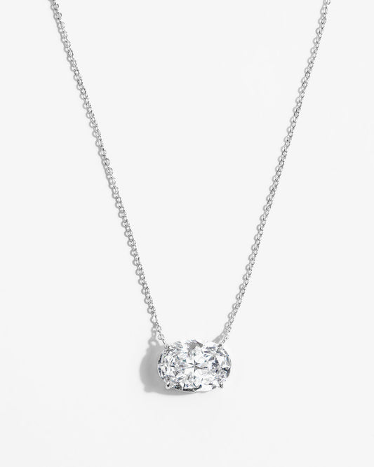 Hello Gorgeous! Necklace - Silver|White Diamondettes